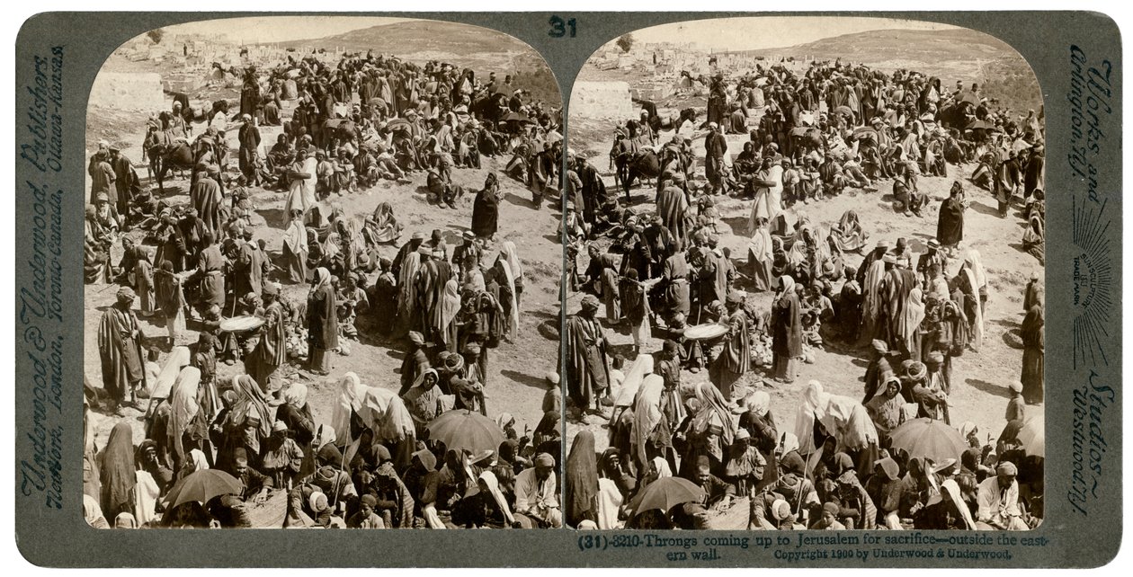 Personnes montant à Jérusalem pour le sacrifice, à l