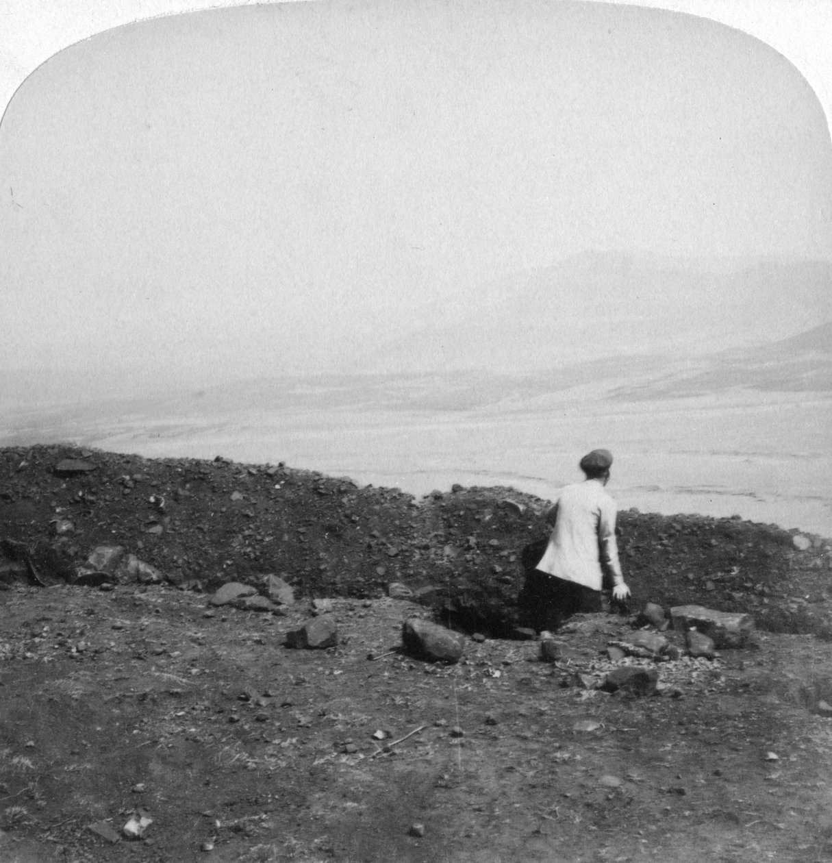Spion Kop, depuis une tranchée boer sur Krantz Kloot, Afrique du Sud - Underwood and Underwood