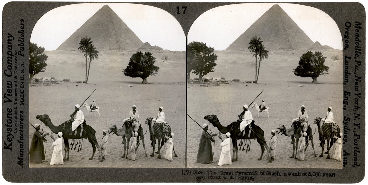 La Grande Pyramide de Gizeh, Égypte, 1905 - Underwood and Underwood