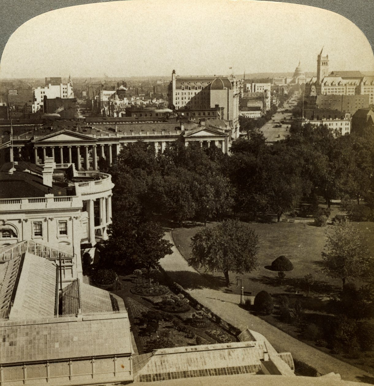 La Maison Blanche et le bâtiment du Trésor, Washington DC, USA - Underwood and Underwood