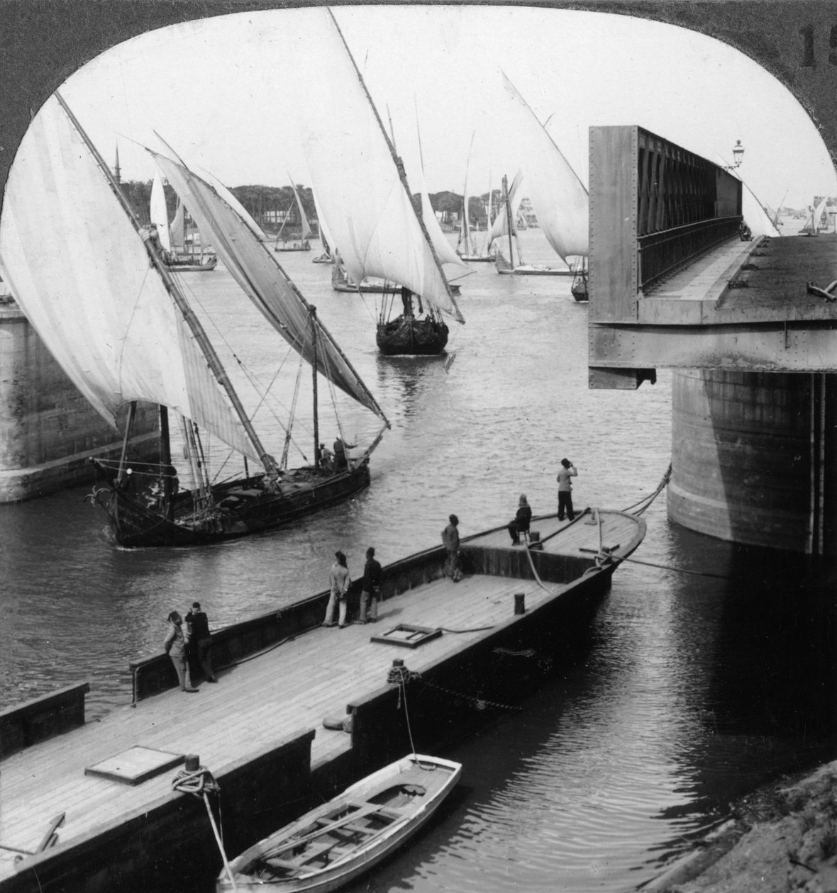 Le grand pont du Nil, Le Caire, Égypte, 1905 - Underwood and Underwood