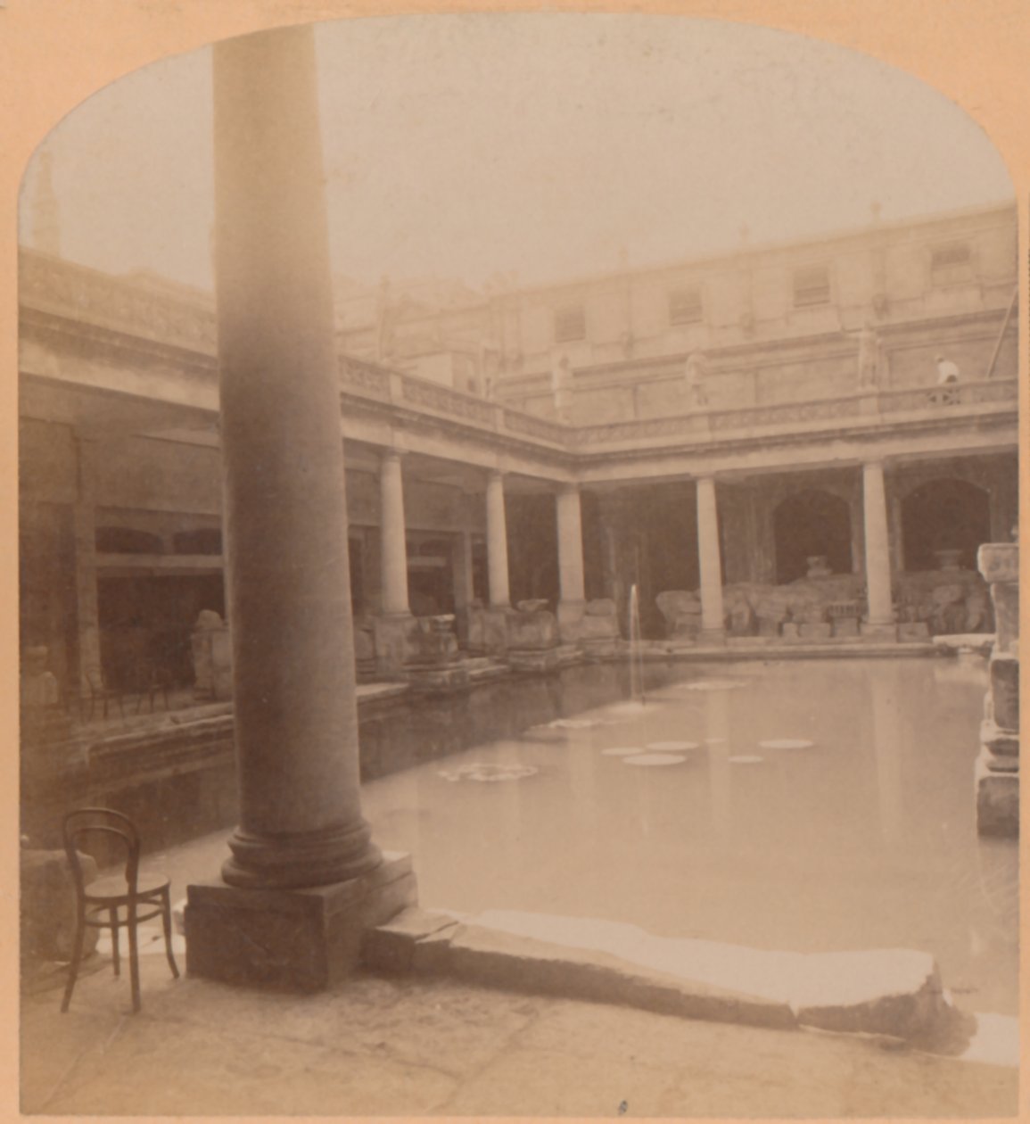 Les anciens thermes romains, Bath, Angleterre - Underwood and Underwood
