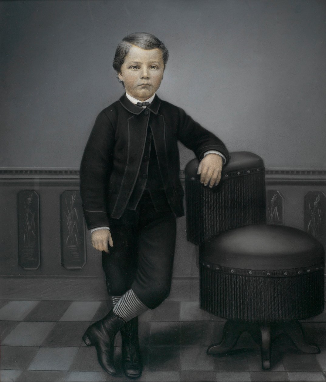 Jeune garçon en costume noir - Unidentified