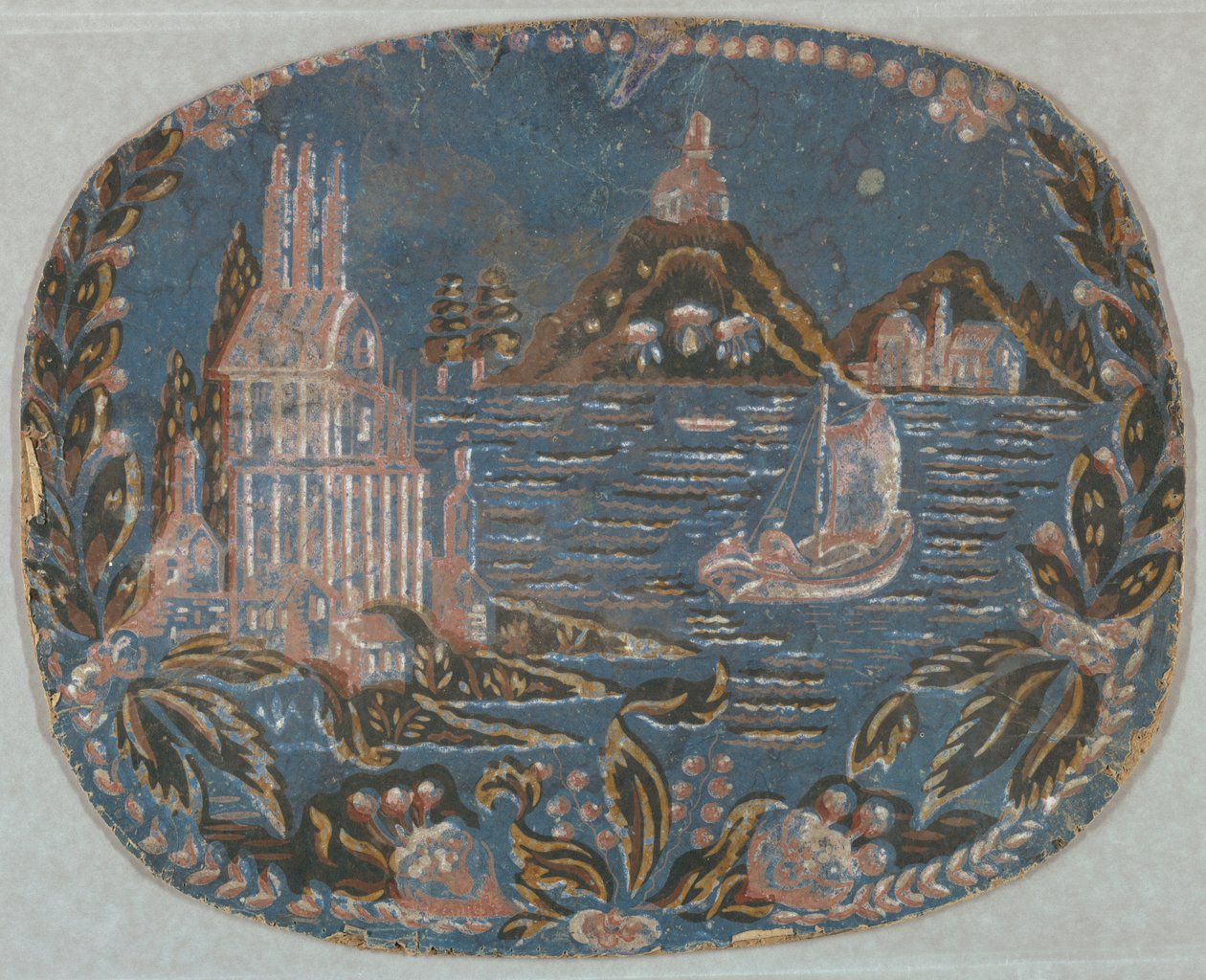 Fragment de boîte à chapeaux (USA), 1830-60 - Unknown