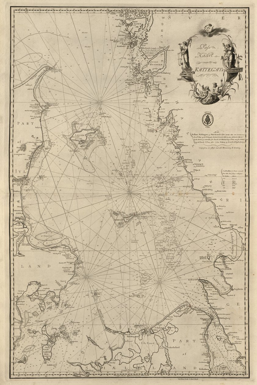 Carte de la collection de cartes de la Bibliothèque nationale. La carte montre le Kattegat - Unknown