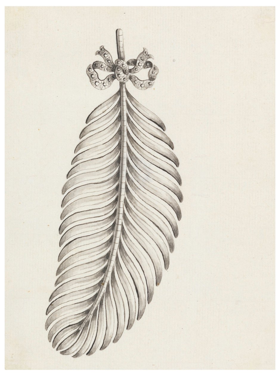 Conception pour une broche en forme de plume - Unknown