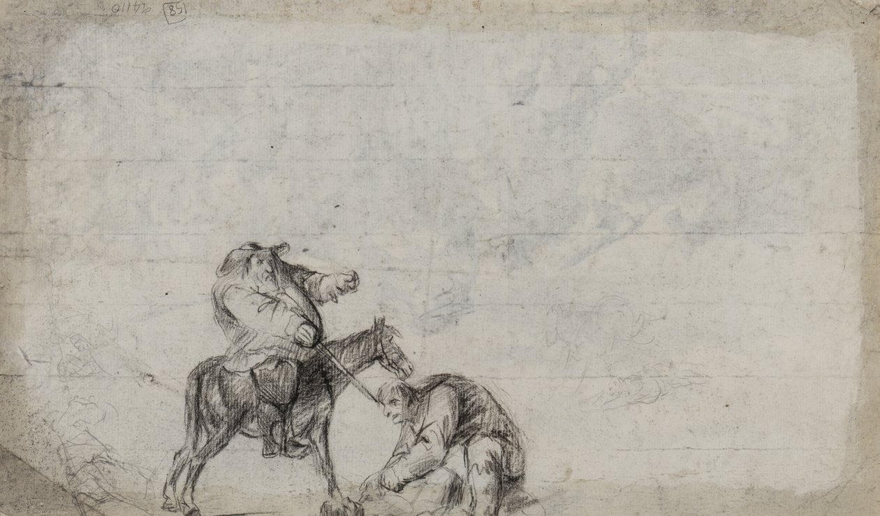 Étude associée à Voyageur agressé, peut-être Hudibras de Samuel Butler, c.1790 - Unbekannt Unbekannt