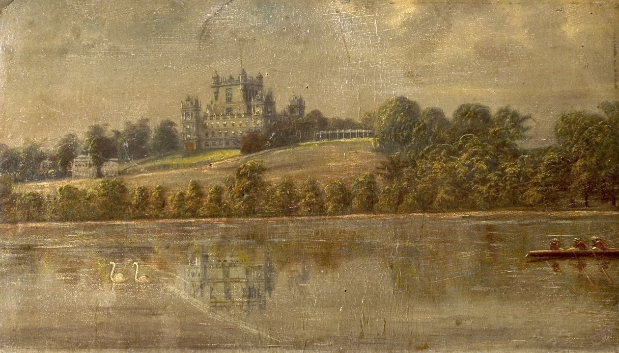 Wollaton Hall, Nottingham, depuis le lac, c.1890 - Unknown