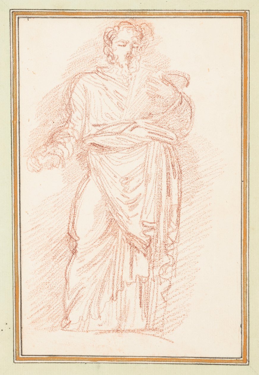Dessin, Figure en robe avec ceinture, vers 1759-1770 - Unknown