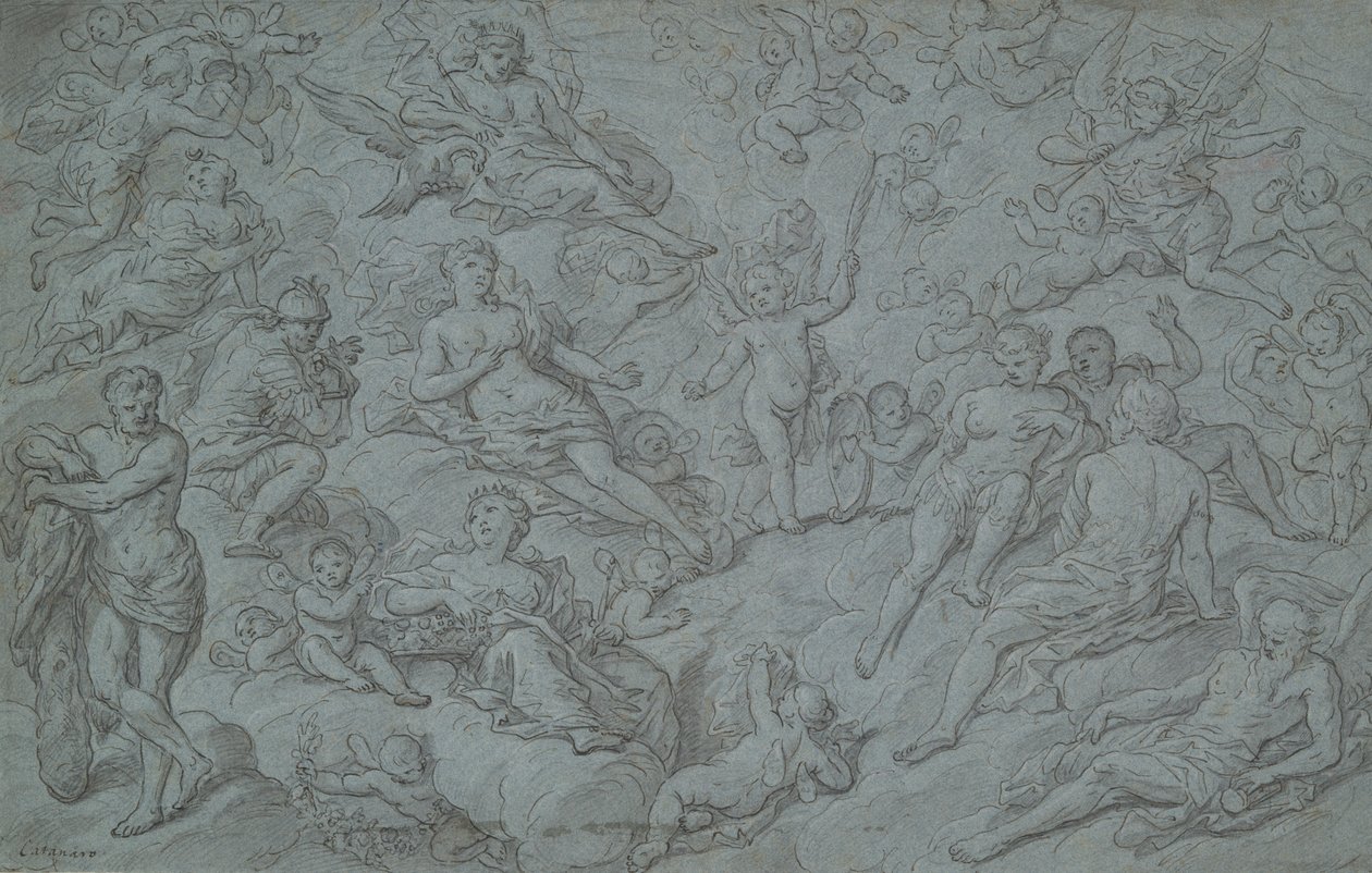 Assemblée des dieux et Hercule - Unknown