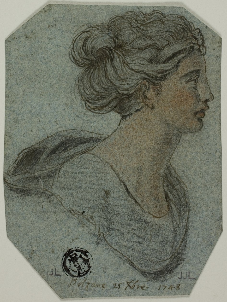 Buste de fille de profil à droite - Unknown