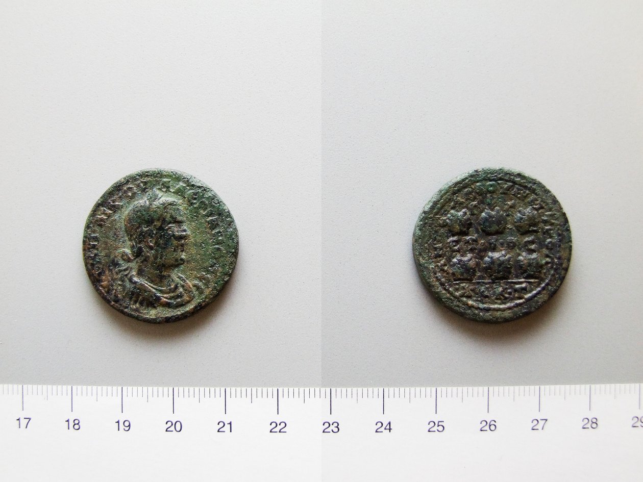 Pièce de Valérien, empereur de Rome ; Gallien, empereur de Rome d