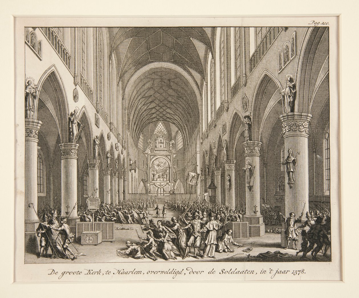 La grande église de Haarlem, envahie par les soldats - Unknown