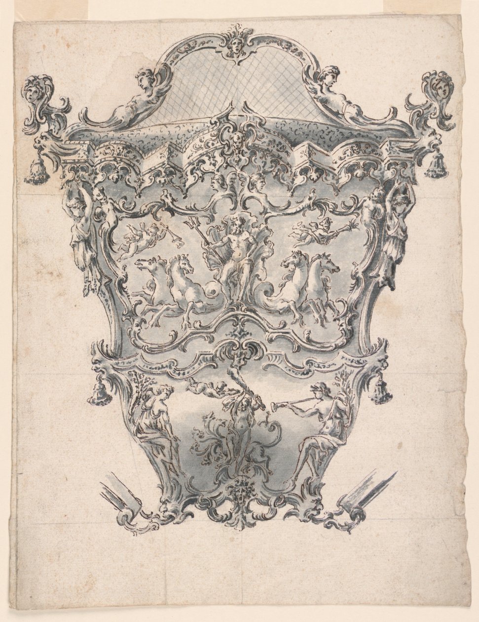 Conception pour un panneau arrière de carrosse - Unknown
