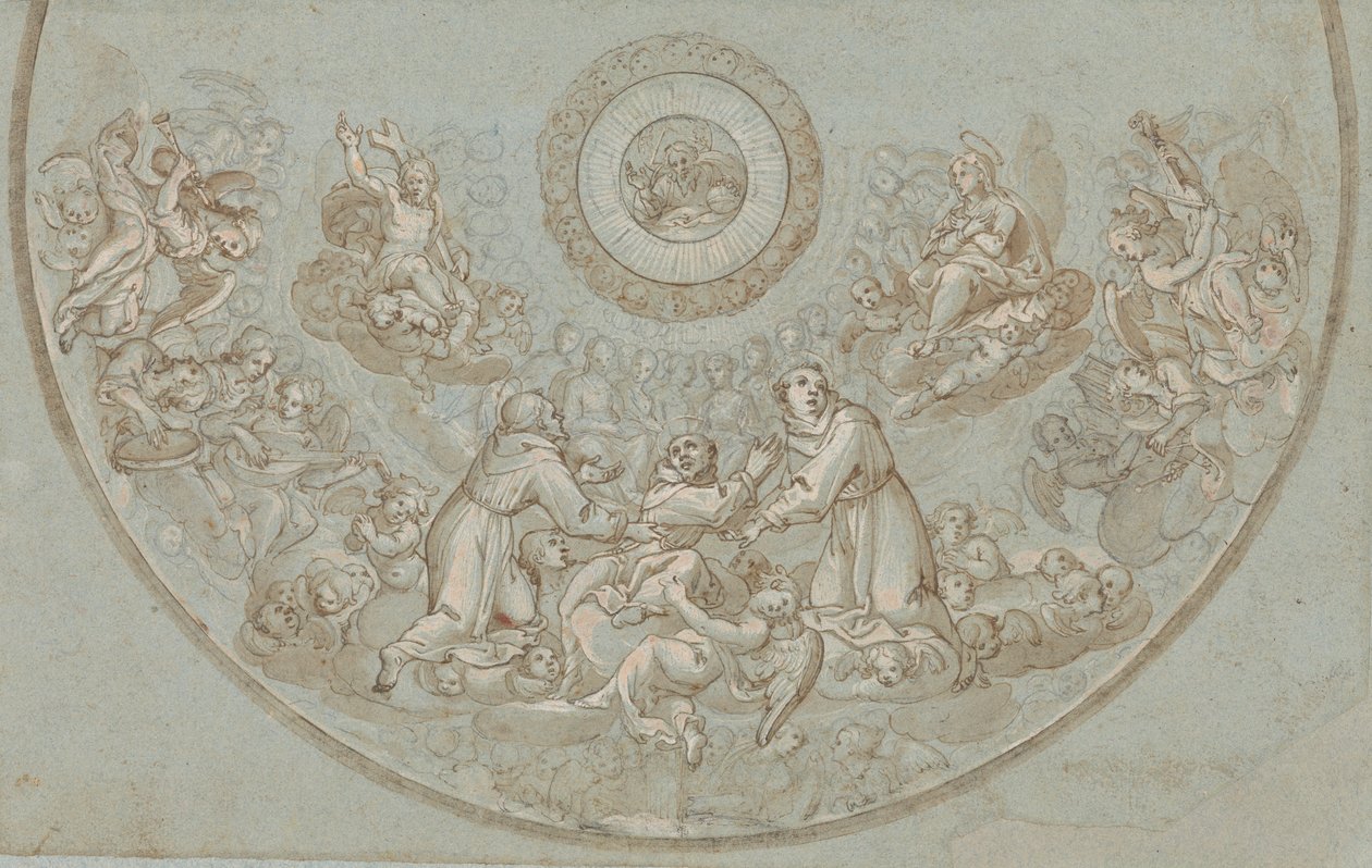 Conception pour une abside avec des frères franciscains et des groupes d
