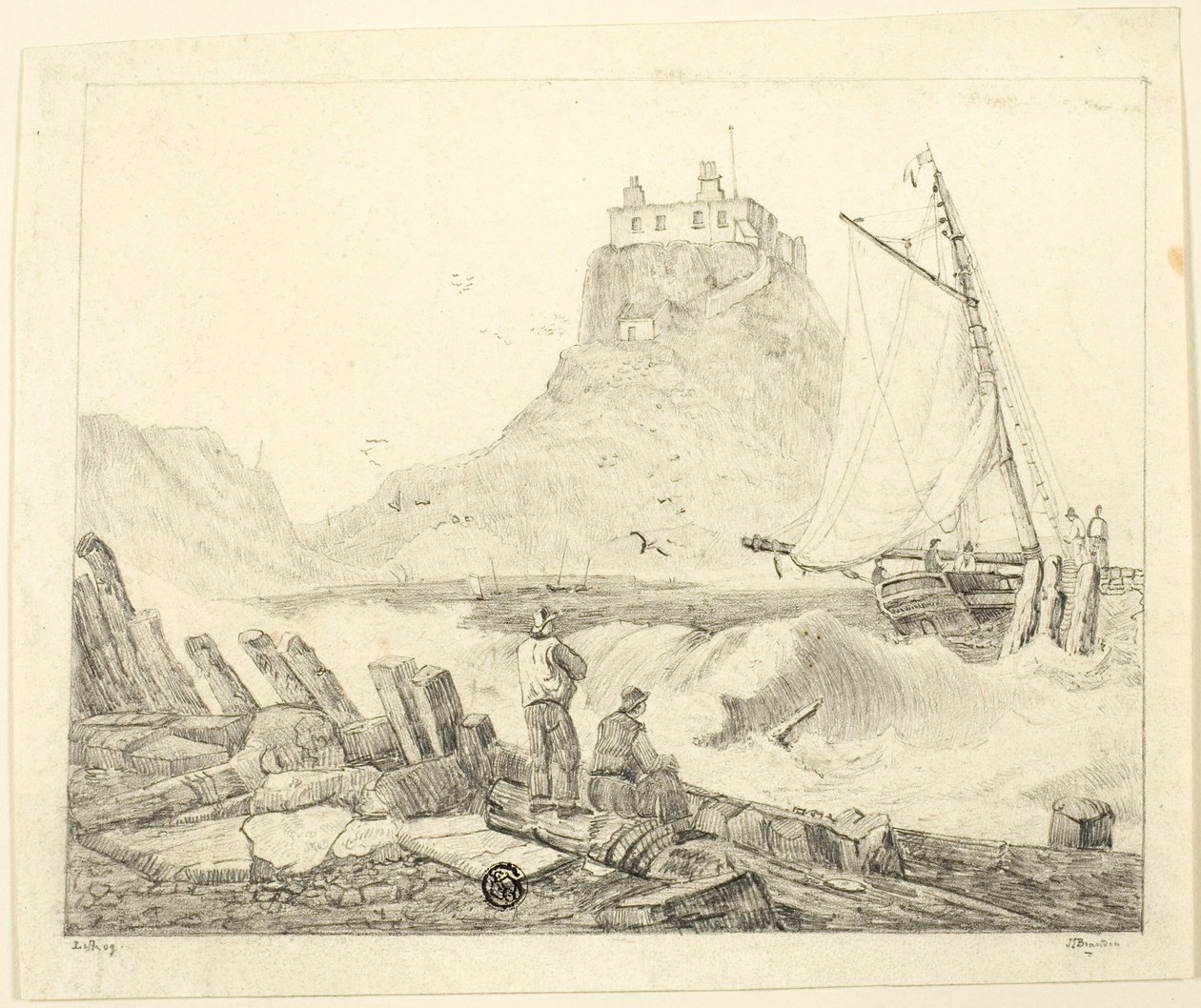 Port avec vieux château - Unknown