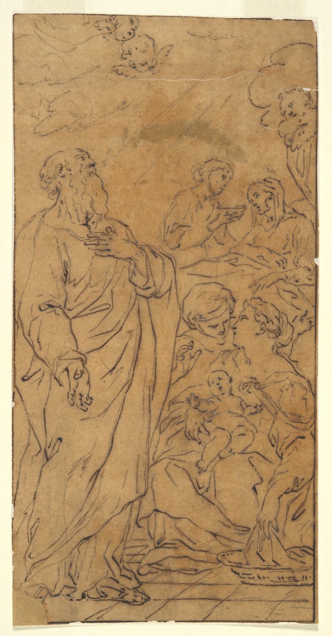 Sainte Famille et Saint (Nativité de la Vierge), à Rome, S. Giovanni in Fonte - Unknown
