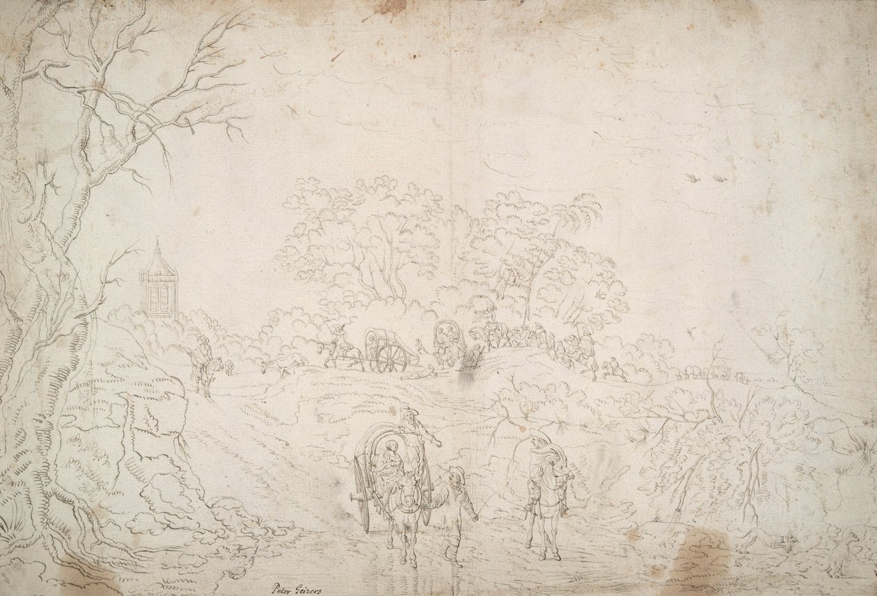 Paysage avec Caravane - Unknown