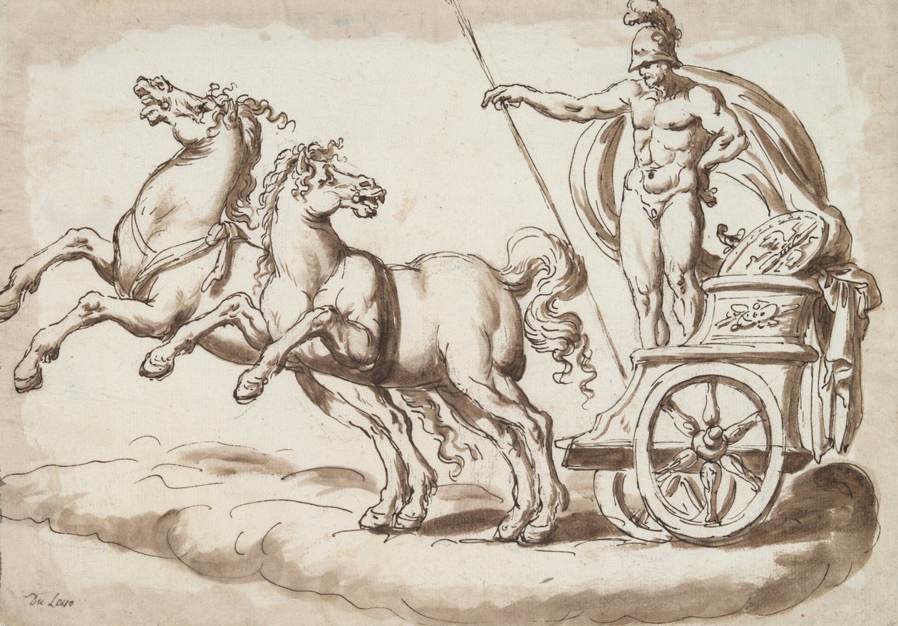Mars dans un char tiré par deux chevaux - Unknown