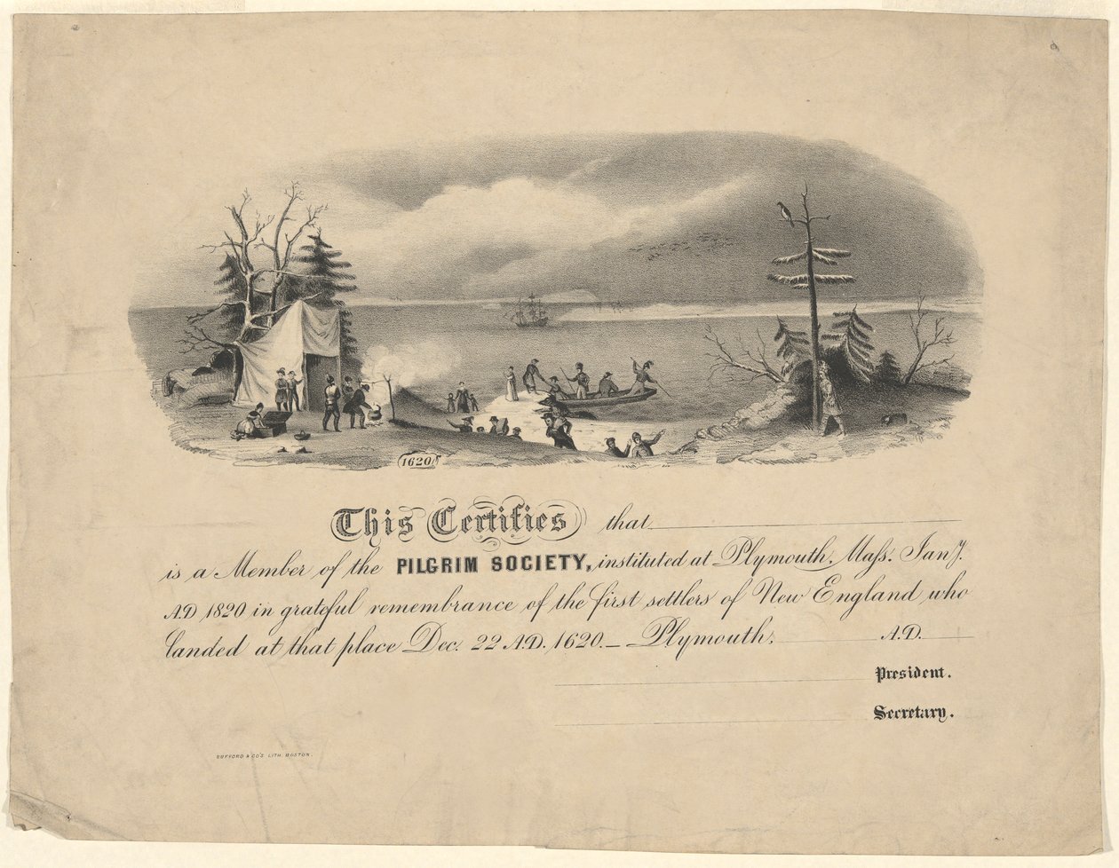 Certificat de la Société des Pèlerins - Unknown