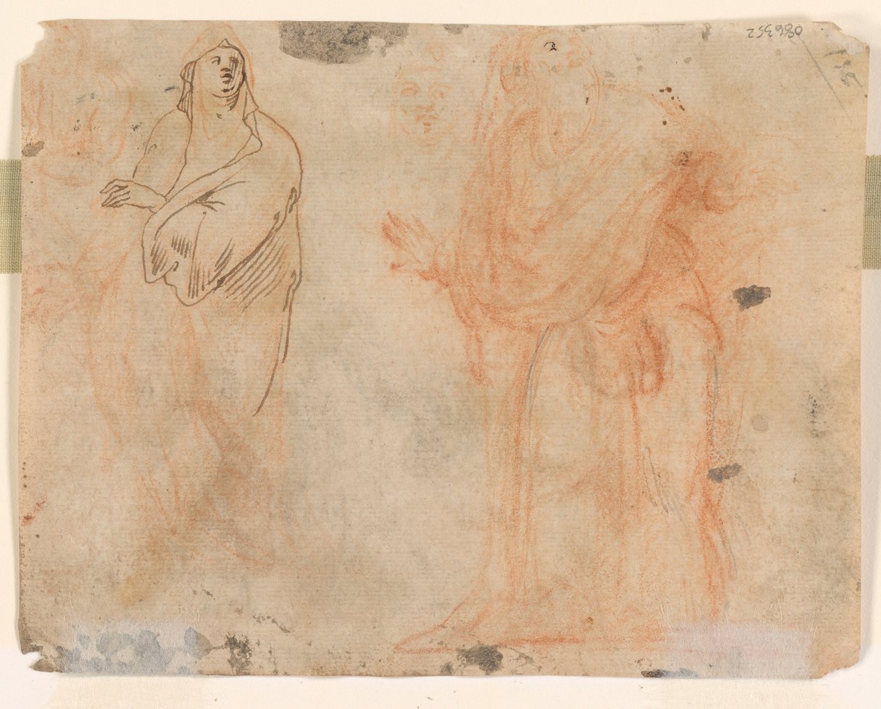 Études de figures tombantes (recto) ; Études de figures en vêtements drapés (verso) - Unknown