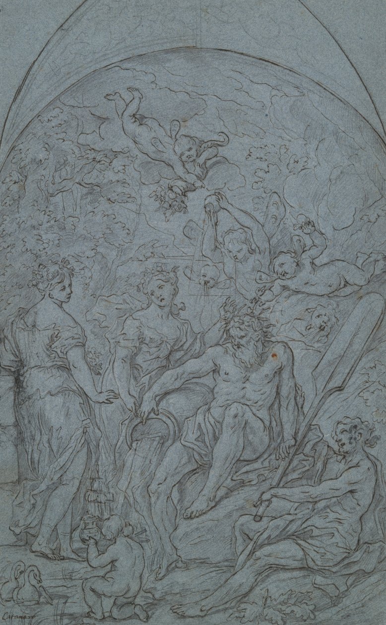 Étude pour une allégorie avec dieu de la rivière et abondance - Unknown