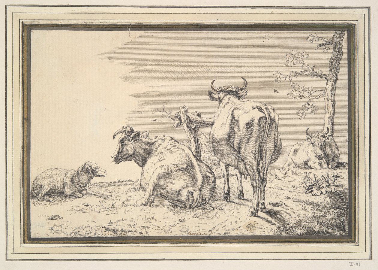 Trois vaches et un mouton - Unknown