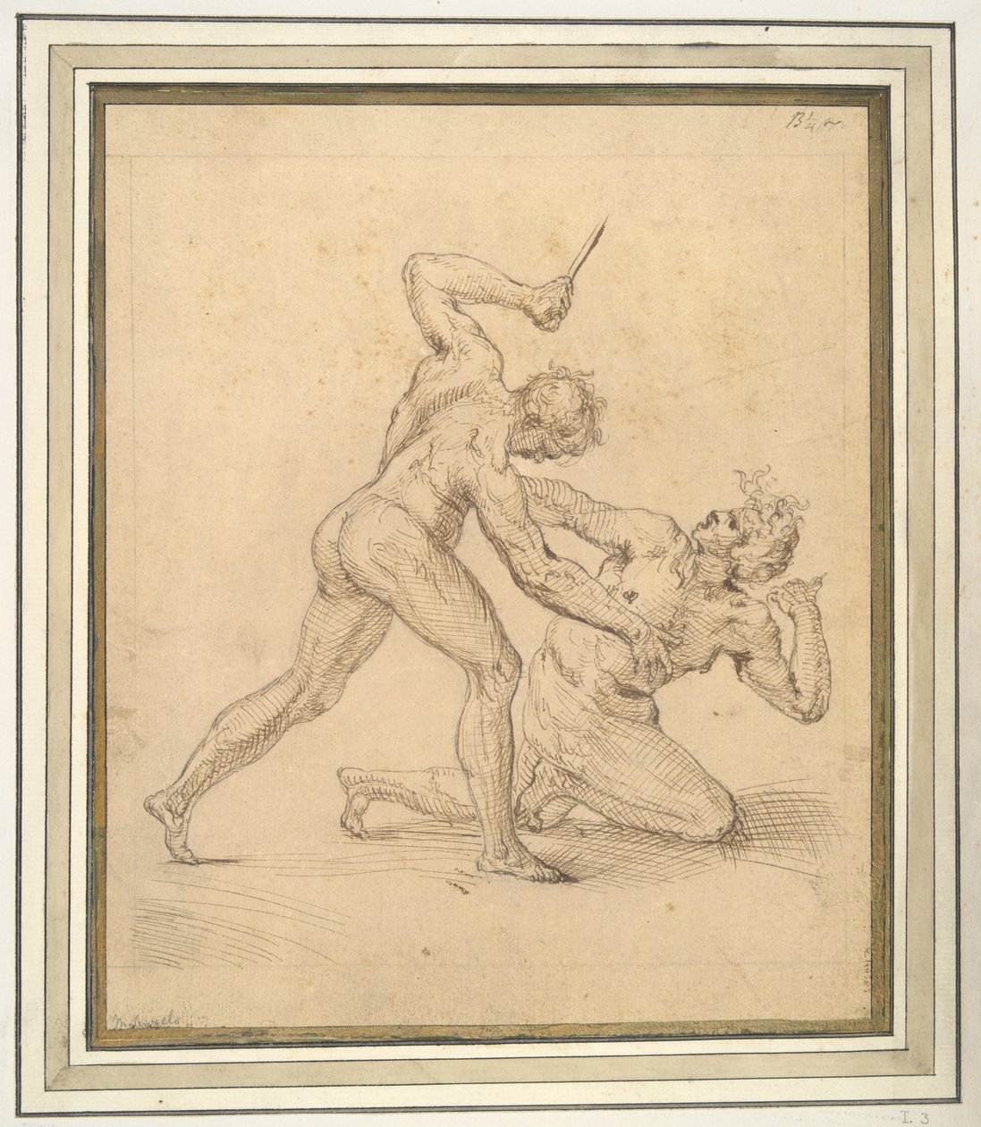 Deux hommes nus se battant - Unknown