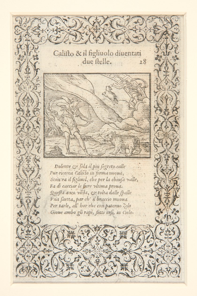 a) Calisto battue par Junon et transformée en ours; au verso: b) Calisto et son fils deviennent deux étoiles - Unknown