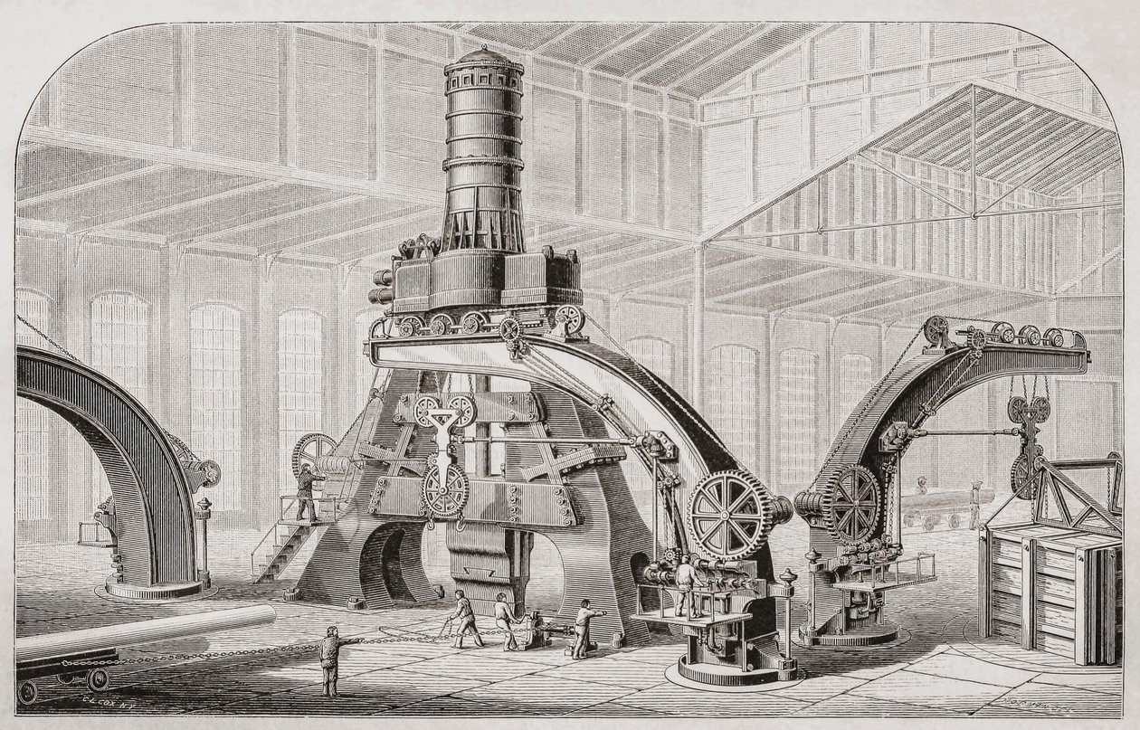 Marteau à vapeur du 19ème siècle, ou marteau pilon - Unknown artist