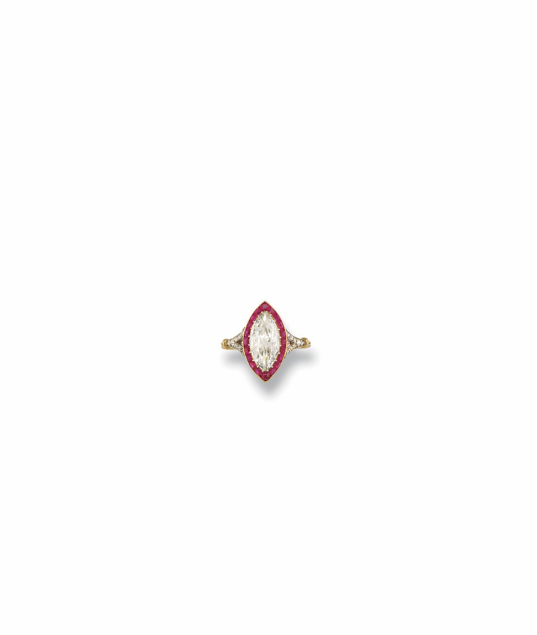 Une bague en diamant et rubis Belle Époque, vers 1893 - Unknown artist