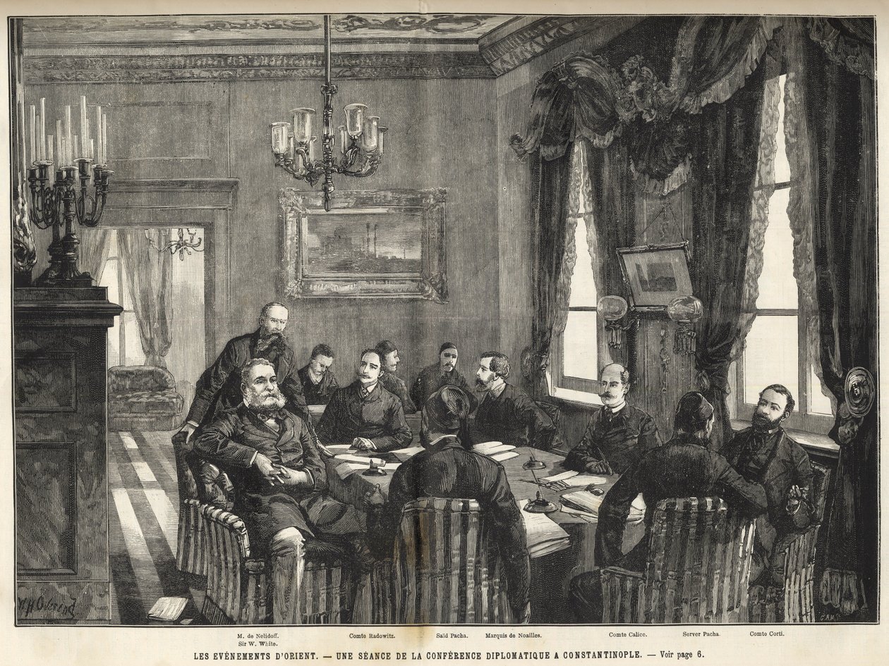 Réunion de la Conférence européenne de Constantinople - Guerre serbo-bulgare - Réunion de la conférence diplomatique à Constantinople - 1885 - dans l