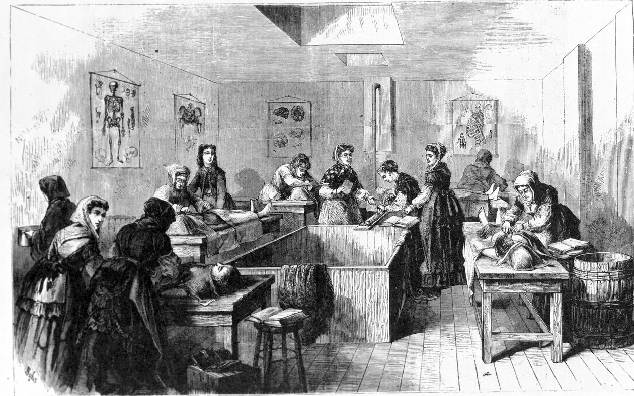 Une morgue aux États-Unis en 1890 - Unknown artist