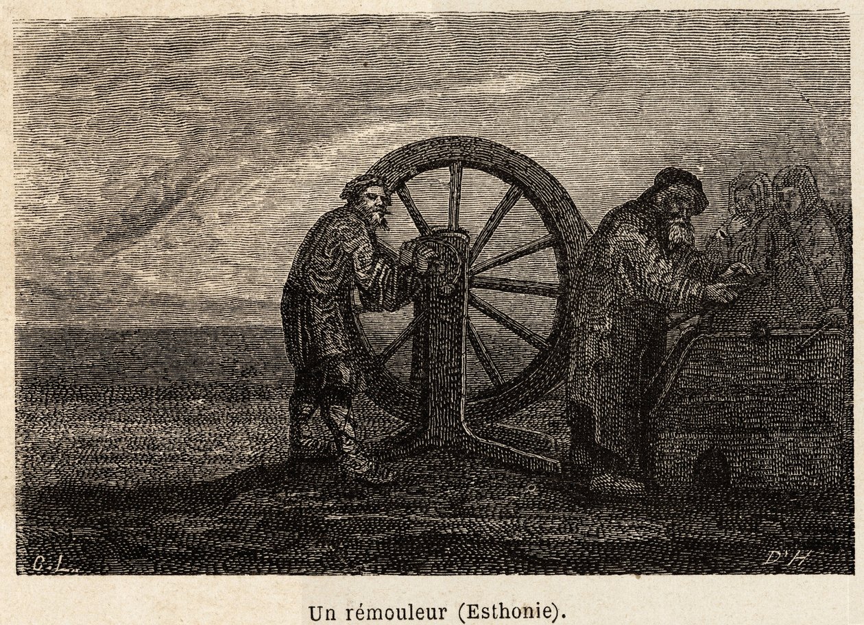 Un déménageur en Estonie. Dessin de Henriet pour illustrer son voyage dans les provinces baltes russes en 1851-54. Gravure dans « Le tour du monde », édité par Édouard Charton - Unknown artist