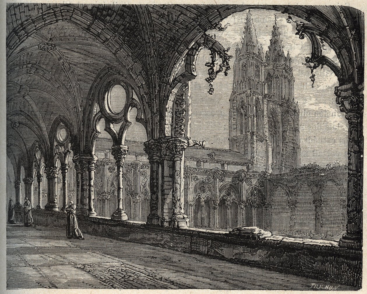 Abbaye Saint-Jean-des-Vignes - Soissons - gravure dans « PATRIE » - DESCRIPTION PICTURESQUE DE LA FRANCE EN 6 VOLUMES PAR LUCIEN HUARD - fin 19ème siècle - Unknown artist