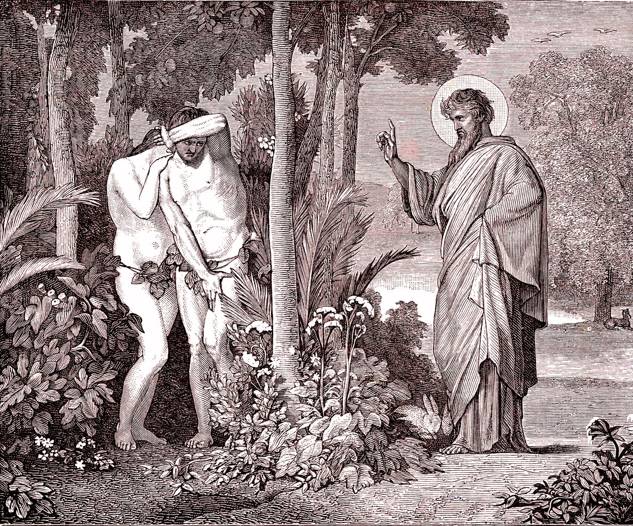 Adam et Ève, fac-similé du livre de Louis Veuillot "Jésus-Christ" imprimé à Paris - Unknown artist