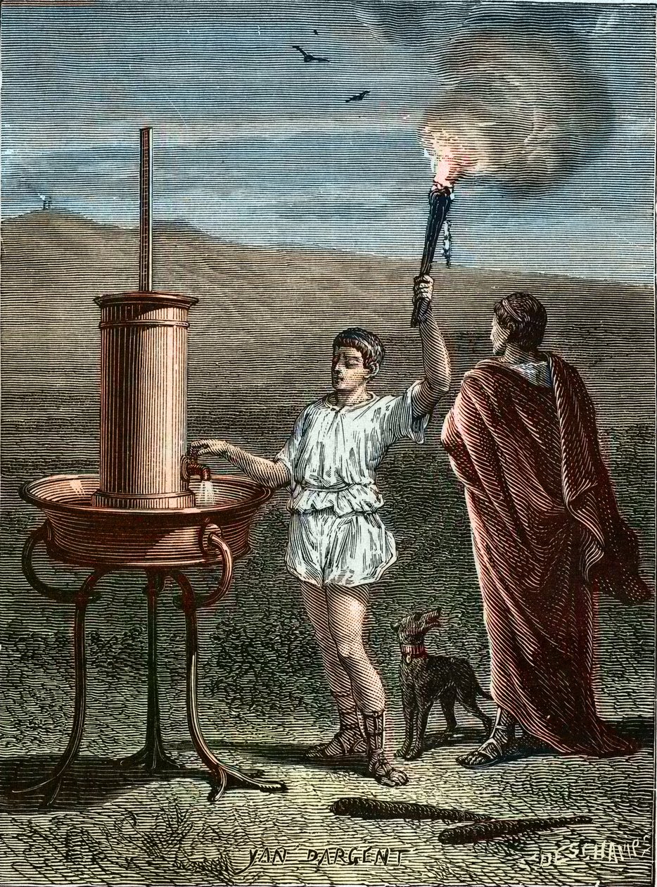 Énée le Tacticien invente le système de signalisation phasée 336 av. J.-C. - Unknown artist