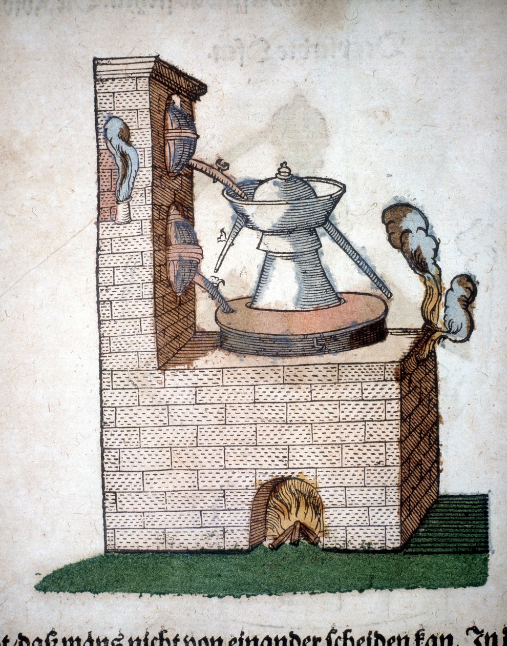 Alchimie : appareil pour la distillation, tiré d