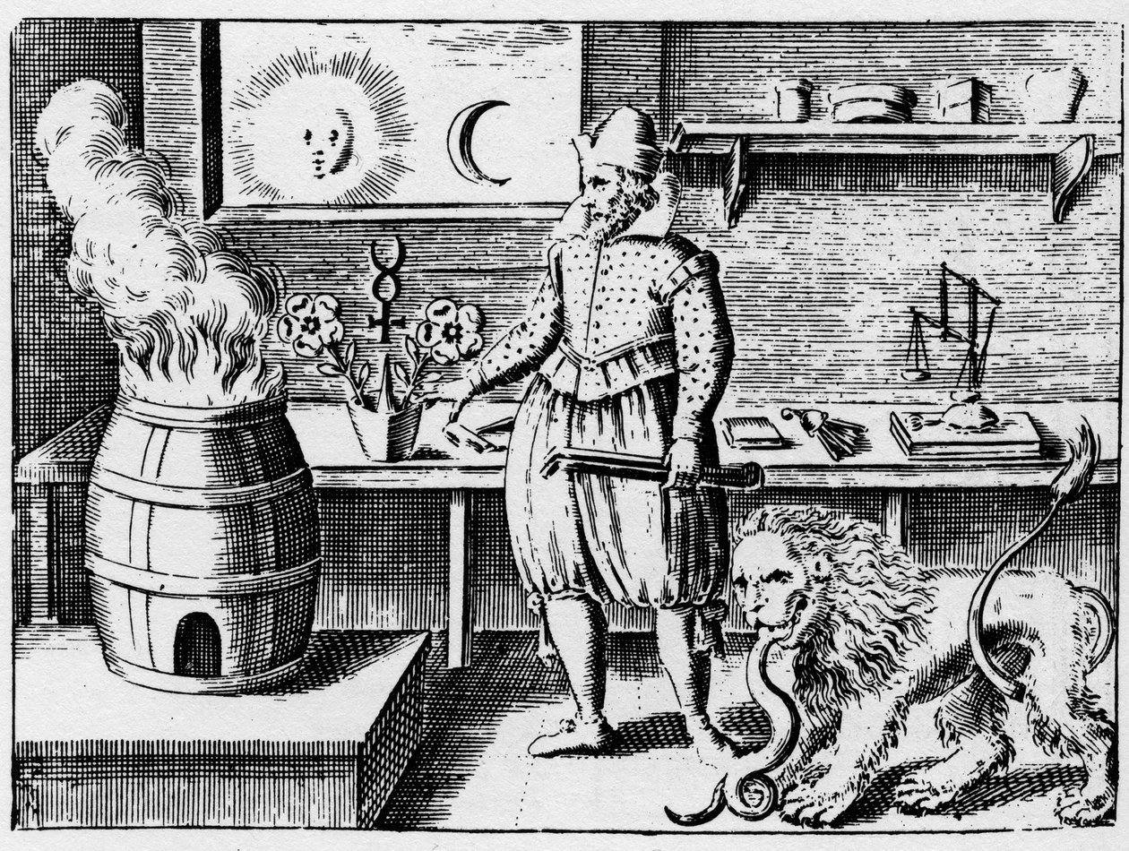 Alchimie - La flamme - Gravure de 1659 dans « L