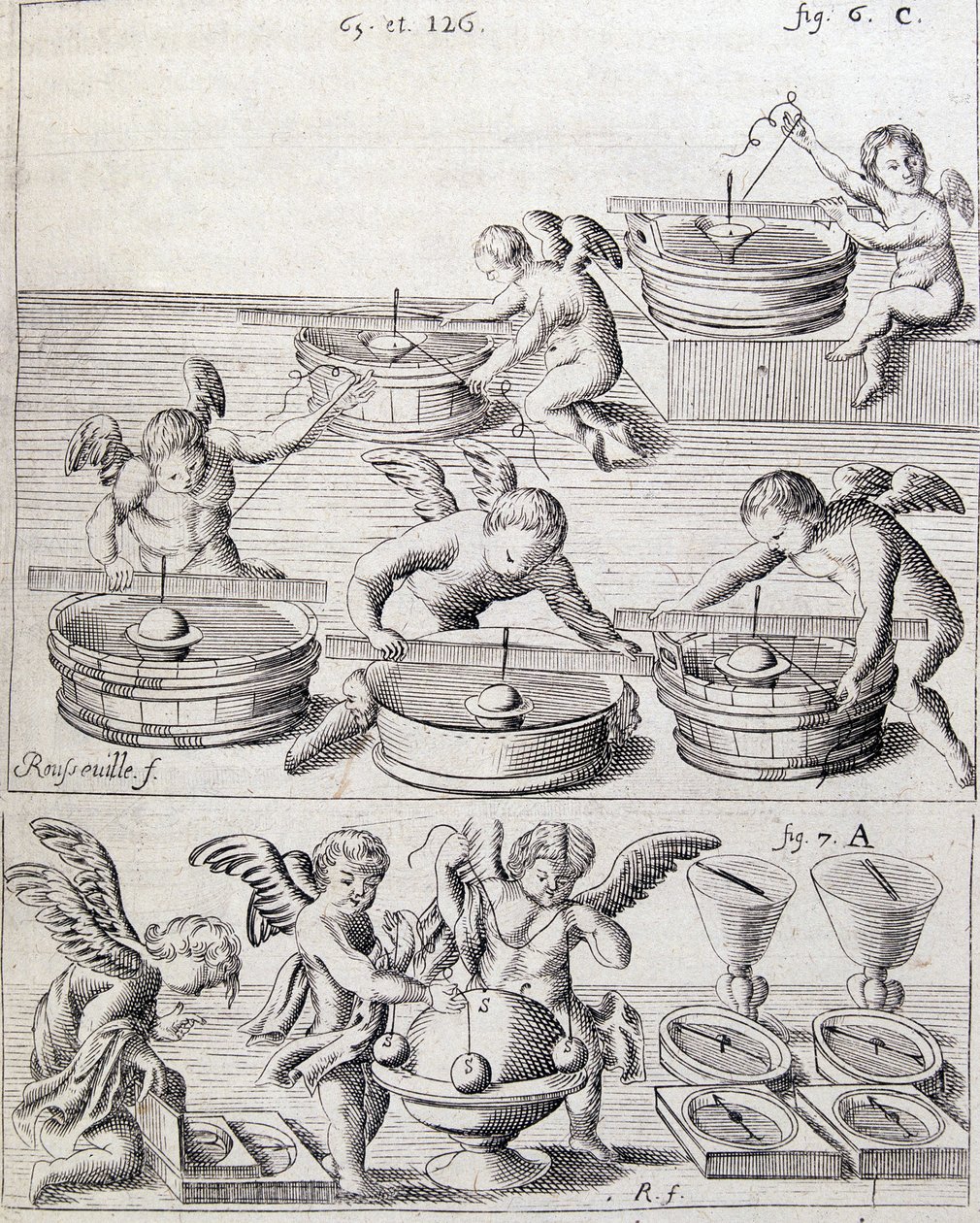 Angelots et comples - dans « nova demonstratio immobiliitatis terrae petita ex virtute magnetica » par Iacobo Grandamico - Unknown artist