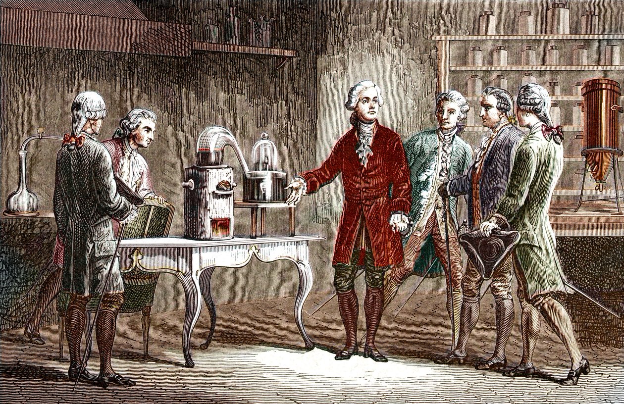 Antoine Laurent Lavoisier (1743-1894) exécute la décomposition de l