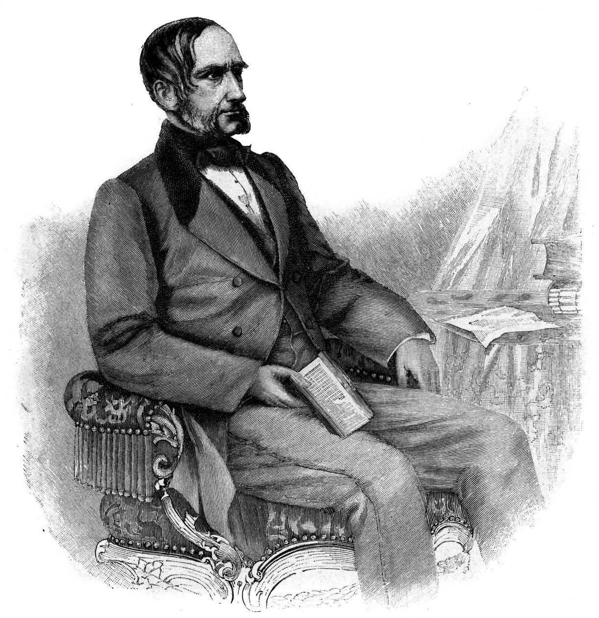 Anton von Schmerling, homme politique autrichien - gravure - Portrait d