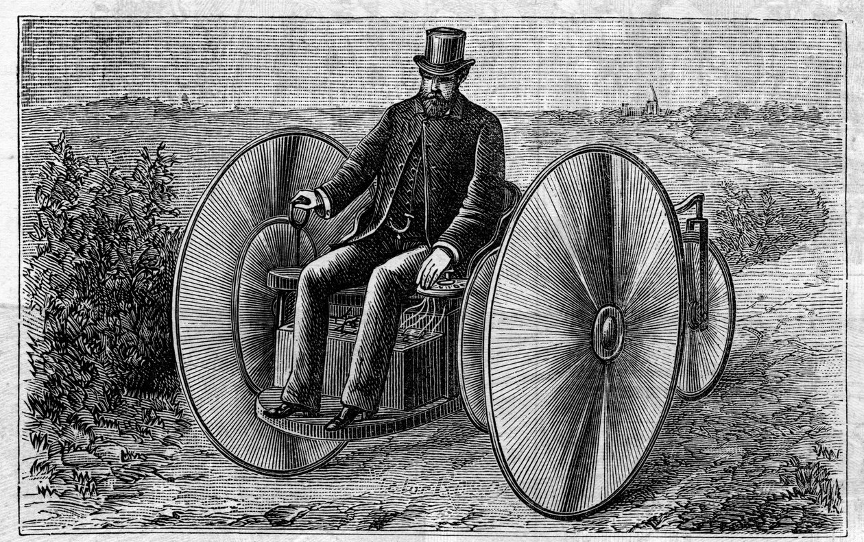 Application des batteries Faure : tricycle électrique se déplaçant grâce à l