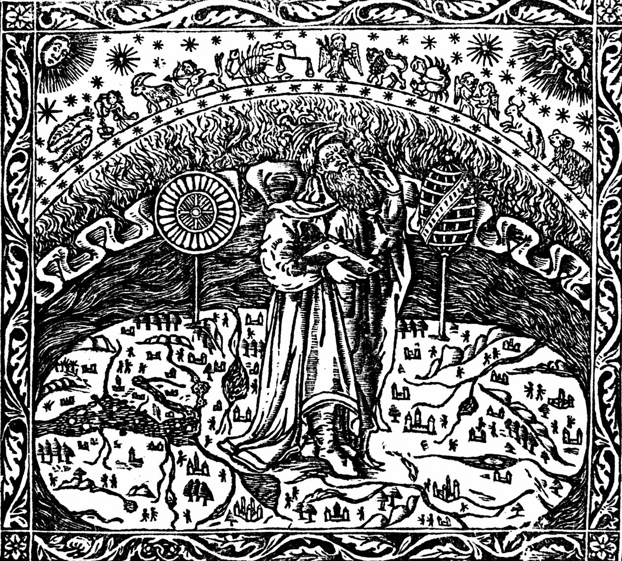 Archimède debout sur la terre, extrait de "Archimedes Tetragonismus". - Unknown artist