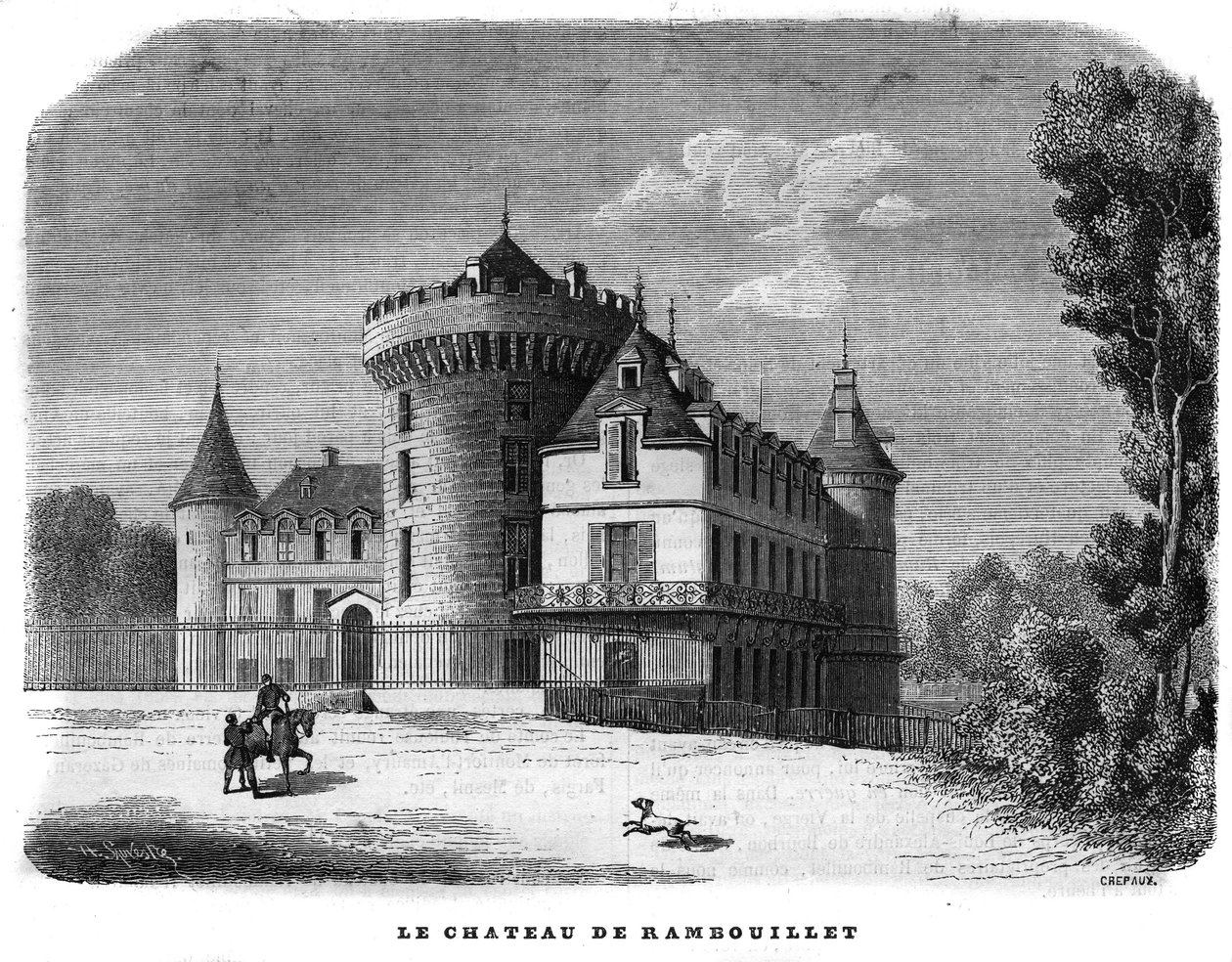 Architecture : vue extérieure du Château de Rambouillet (XIVe-XVe siècle, remanié au cours du siècle). - Unknown artist