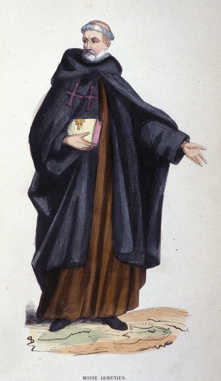 Moine arménien. Gravure d