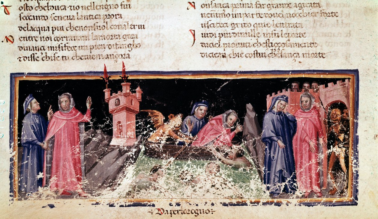 Dante et Virgile sur la rive du Styx (chant 3 de l