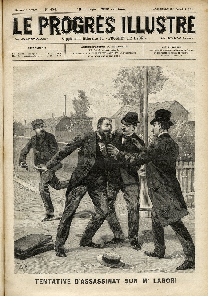 Attaque contre M. Fernand Labori (1860-1917), avocat de la défense d