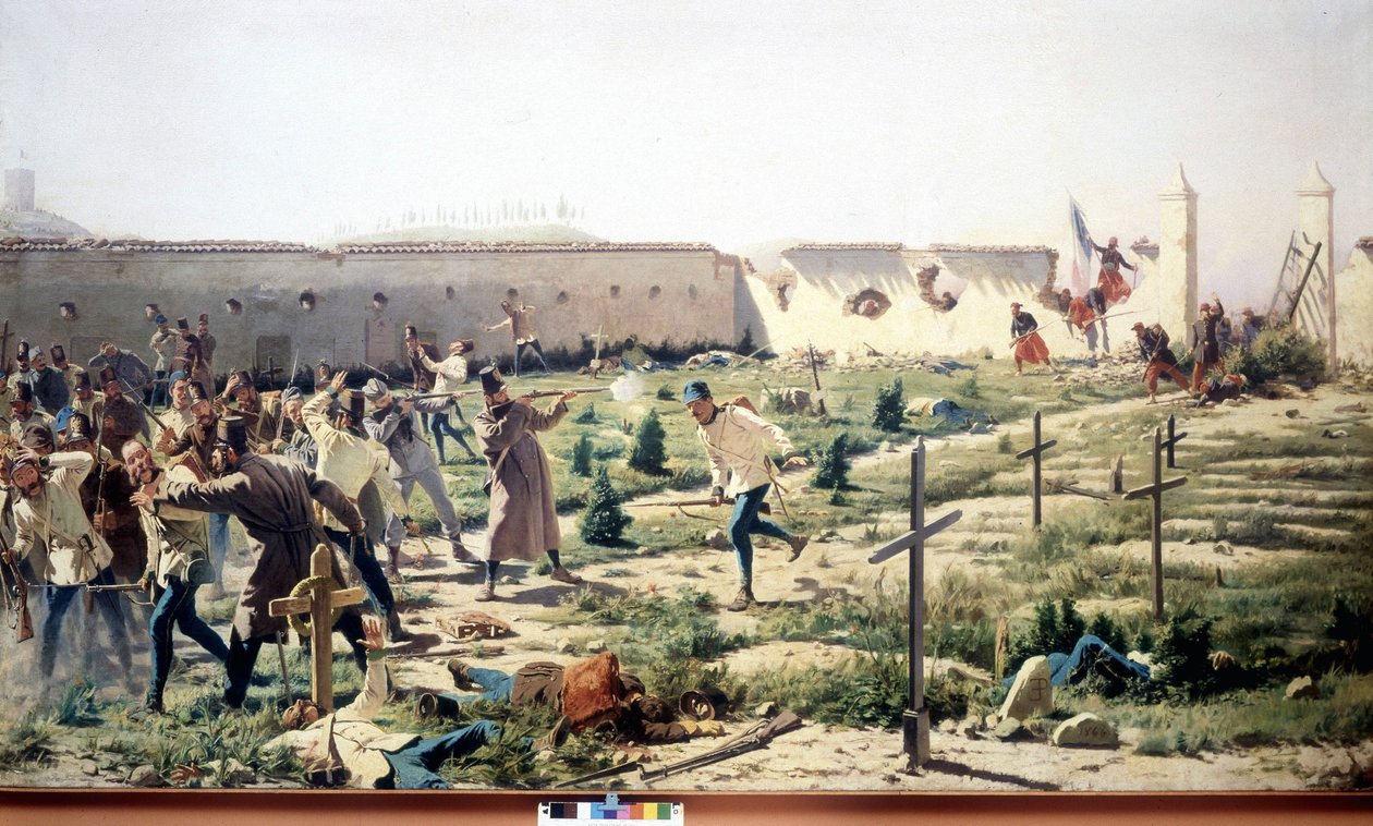 Bataille de Solférino, Lombardie, opposant les armées franco-sardes et autrichiennes le 24 juin 1859. Museo del Risorgimento. Milan - Unknown artist