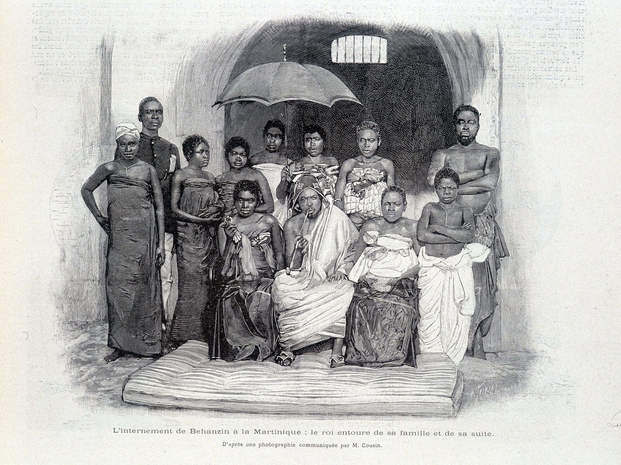 Internement de Béhanzin en Martinique : le roi entouré de sa famille et de sa suite - Unknown artist